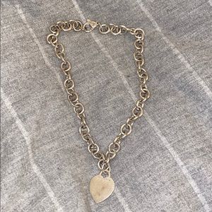 Authentic Tiffany and Co heart charm necklace